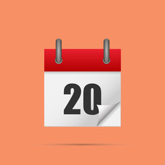 Calendar icon. Calendar date - 20th