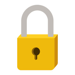 padlock with yellow body and shackle vector illustration