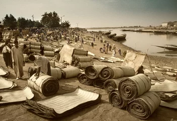 Poster Mopti, Mali, Africa - the port of the city where it joins the Ba © robertonencini