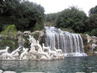The waterfall and fountain of the royal palace of Caserta,  Vanvitelli architect, Campania, Italy - Diana e Atteone; 
