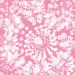Pink seamless Christmas background with stylized snowflakes