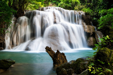 Fototapeta na wymiar Huay MaeKamin Waterfall is beautiful waterfall in tropical fores