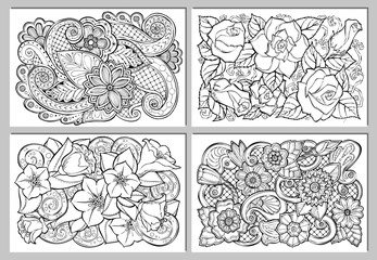 Greeting card with abstract flowers.