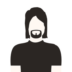 monochrome half body man with beard without face vector illustration