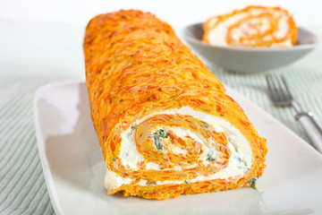 Karottenrolle mit Frischkäse