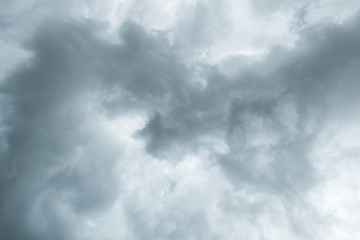 Dark sky and dramatic storm clouds before rainy