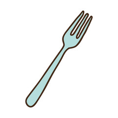 silhouette colorful with blue fork vector illustration