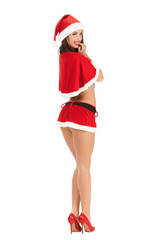 sexy woman wearing santa claus clothes