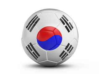 Soccer ball South Korea flag