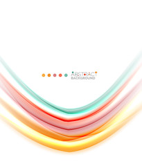 Multicolored lines on white, motion concept abstract background