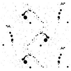 Multiple black ink drops and splashes, vector illustration clip art