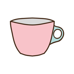 silhouette light pink porcelain cup vector illustration