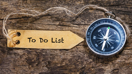 To Do List Text With Compass.