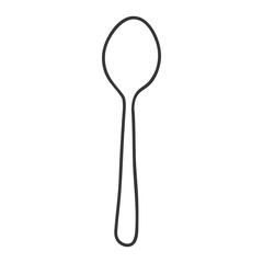 silhouette monochrome with contour spoon vector illustration