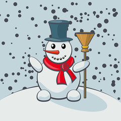 Snowman in cartoon style
