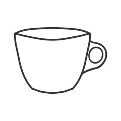 silhouette monochrome with porcelain cup vector illustration