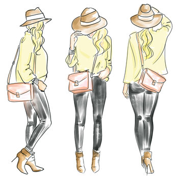 ragazza moderna alla moda