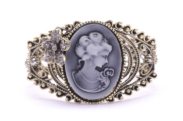 Vintage brooch isolated on white