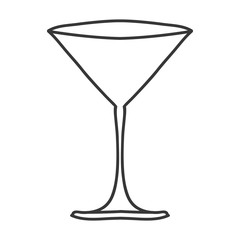 silhouette monochrome with martini glass vector illustration
