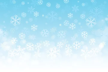 Fotobehang Vector of Christmas snowflakes on blue background for winter season. © Manovector