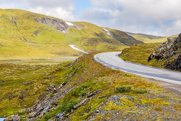 Fototapeta premium The Vikafjellsvegen National Tourist Route to Vik, Norway