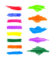 Abstract colorful hand draw elements