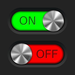 Toggle slider. On and off. User interface buttons