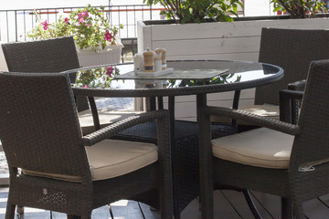 little table in cafe