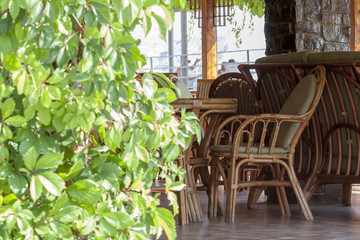 little table in cafe