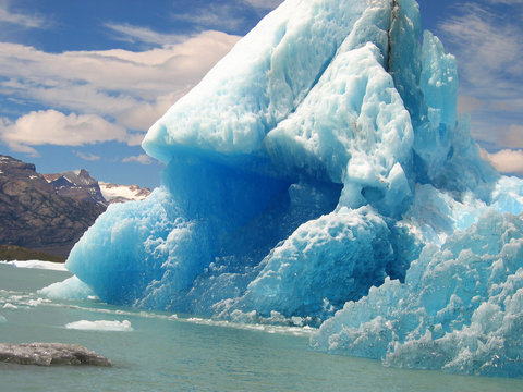 Blocks of ice floating in Lake Argentino