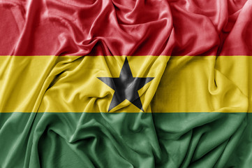 Ruffled waving Ghana flag