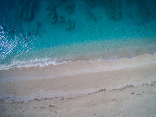 Aerial of the amazing Porto Katsiki beach in Lefkada island Greece