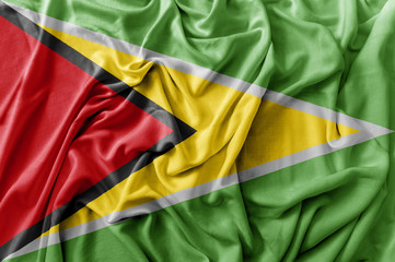 Ruffled waving Guyana flag