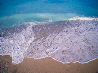 Fototapeta na wymiar Aerial of the amazing Porto Katsiki beach in Lefkada island Greece