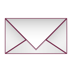 Blank paper envelopes with violet outline vector illustration