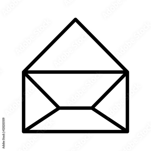Download "silhouette paper envelope opened icon vector illustration ...