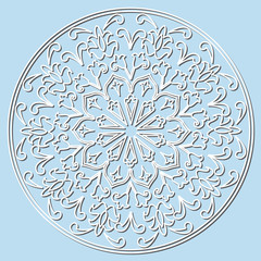 Decorative element mandala, snowflake.