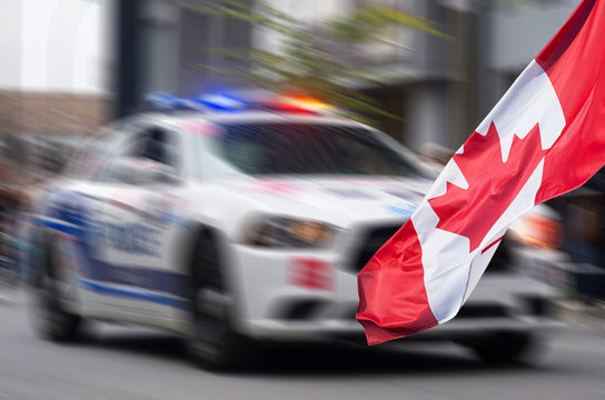 Canadian Police Car With  Motion Effect Applied