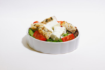 Salad with chicken fillet, tomato and feta