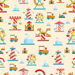 Attraction seamless pattern vector
