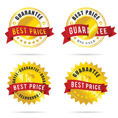 best price label set illustration in colorful