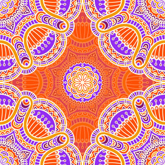 Ethnic floral seamless pattern