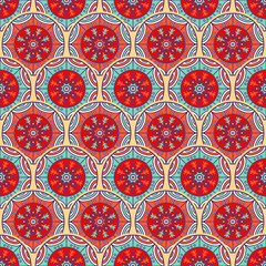 Ethnic floral seamless pattern