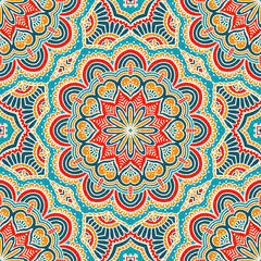 Ethnic floral seamless pattern