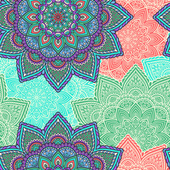 Ethnic floral seamless pattern
