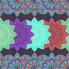 Ethnic floral seamless pattern