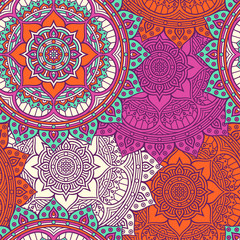 Ethnic floral seamless pattern