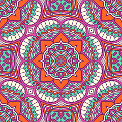 Ethnic floral seamless pattern