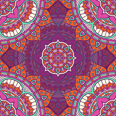 Ethnic floral seamless pattern