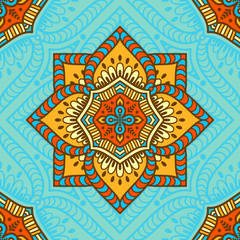 Ethnic floral seamless pattern